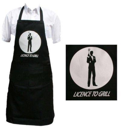 Licence To Grill 007 James Bond Diseño Apron. Barbacoa o cocina: SI Hombre Mujer & regalo Idea.