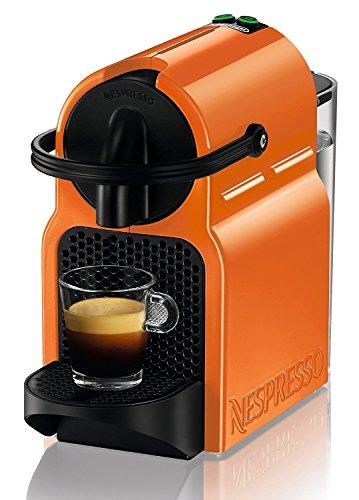 Nespresso Inissia CAFETERA CAPSULA DELONGHI EN80.O AUTOMATICA Flow Stop, 1260 W, 0.8 litros, Acero Inoxidable, Naranja