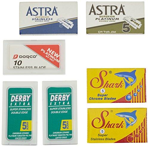 Derby-Astra-Shark-Dorco D-A-D-S-40 - Recambios para maquinillas de doble hoja, 40 unidades