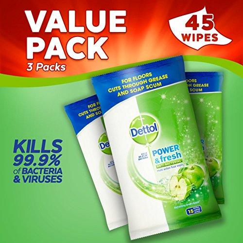 Dettol Complete Clean Green Apple Floor Wipes 15 Pieces (Pack Of 3)