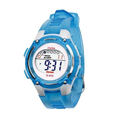 Digital Reloj de pulsera - iTaiTek Ninos Ninas natacion deportes digital impermeable reloj de pulsera (azul)