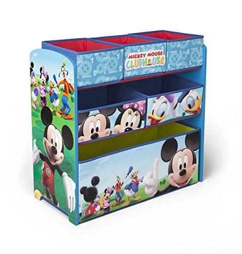 Disney - Mueble guarda juguetes y organizador de madera y tela Mickey Mouse, color azul (TB84847MM)