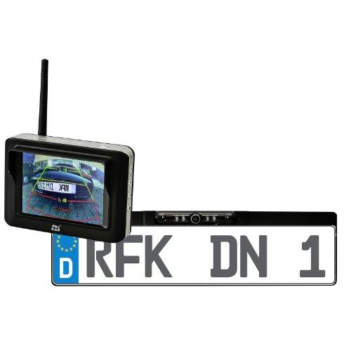 DNT 52122 - Cámara de visión trasera para vehículo (pantalla TFT de 3,5" con receptor integrado), negro