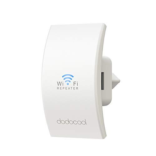 dodocool WiFi Repetidor, Enrutador Inalámbrico Extensor de Red WiFi Ap Amplificador Wireless Repeater Booster Wireless - N300 2.4GHz 300Mbps 802.11n/b/g con 2 Antenas Integradas Enchufe EU