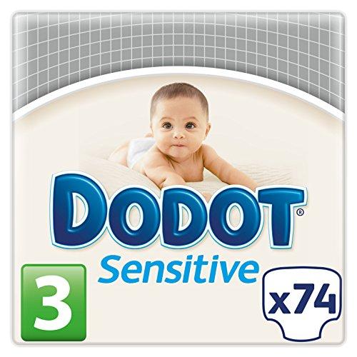 Dodot Pañales Sensitive, Talla 3, para Bebes de 5-10 kg - 74 Pañales