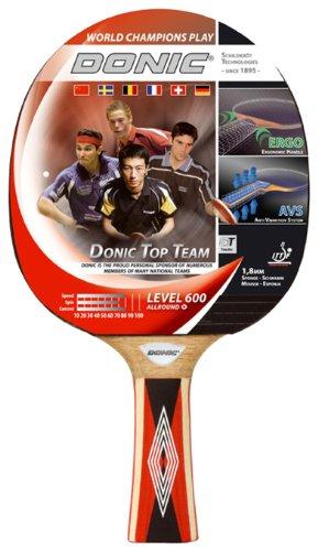 Donic-Schildkröt Top Teams 600 de - Pala de Ping Pong (1,6 mm, 1,8 mm), Color Rojo, Talla 265x150x23 mm