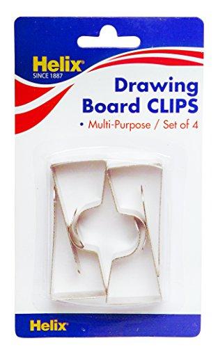 Drawing Board Clips, Multi-Purpose, 4/PK, Silver, Sold as 1 Package