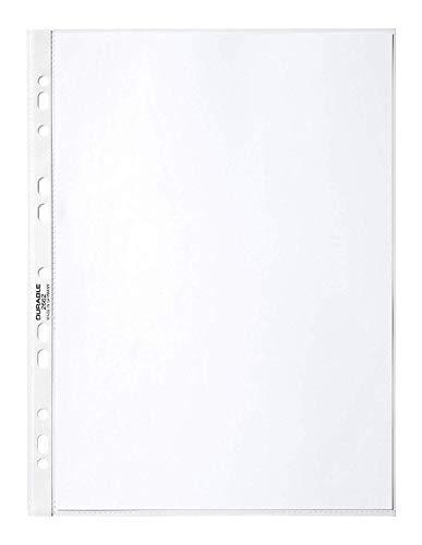 Durable 266819 - Paquete de 100 portafolios de plástico A4, transparente