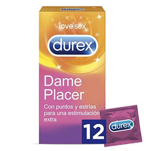 Durex Preservativos Dame Placer con Puntos y Estrías - Total 12 Condones