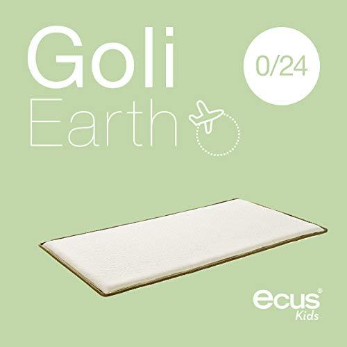 Ecus Kids Goli Earth - Colchón de cuna de viaje, 120 x 60 cm