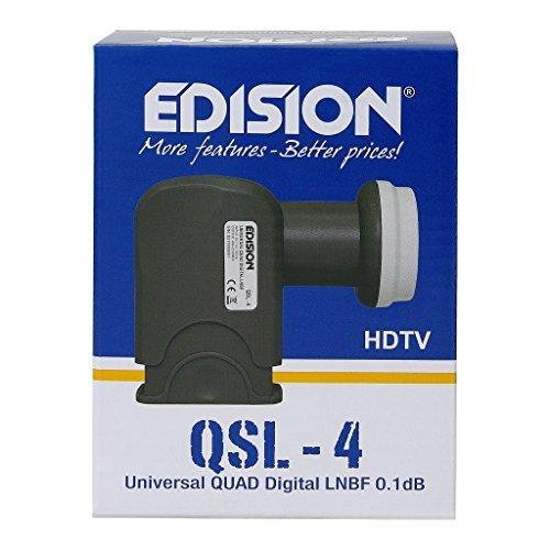 Edision QSL-4 Quad Adaptador de LNB para satélite-Receptor (4 receptores, HDTV, protección contra la Intemperie) (Importado)