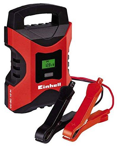 Einhell 1002241 Cargador Bateria CC-BC 10 m con Control Micro-Processor Voltaje 6/12v, Negro, Rojo