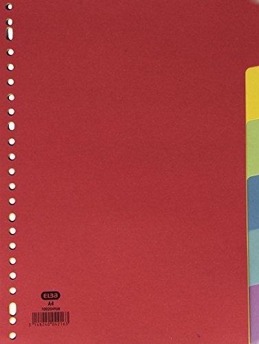 Elba Register - Separadores A4 para archivadores (6 partes), multicolor