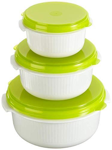 Emsa 509741 Juego de recipientes para microondas, color verde y blanco, 3 unidades
