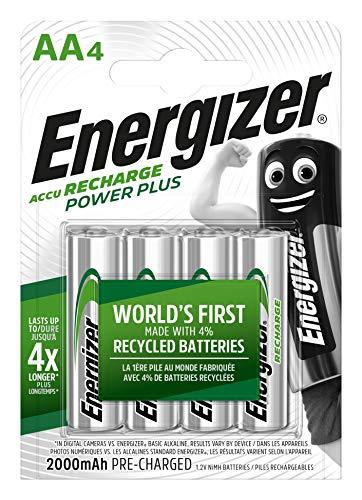 Energizer Power Plus AA - Pilas recargables, color plateado