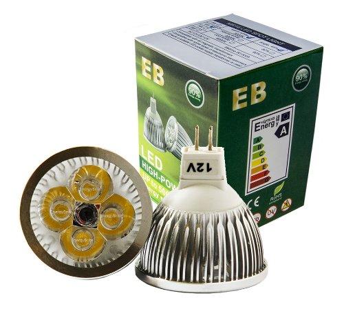EnergyBrite - Bombilla LED (MR16, 4 W, 12 V LED, GU5.3, 6000 k, 50 W, bajo consumo)