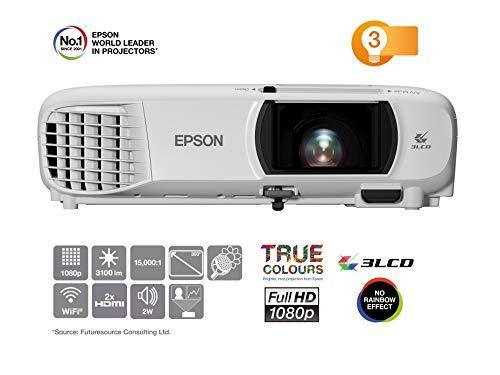 Epson EH-TW650 | Proyector Home Cinema Full HD 1080p con Wi-Fi | 3100 lúmenes | Contraste 15.000:1 | Lámpara Larga Duración 7500 horas | Pantalla Hasta 300" | Tecnología 3LCD