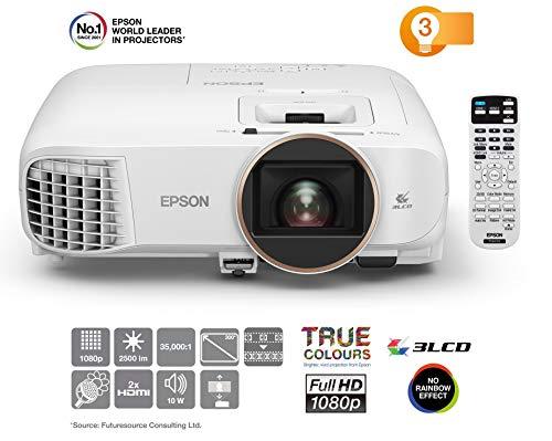 Epson EH-TW5650 | Proyector Home Cinema 3D Full HD 1080p | 2500 lúmenes | Alto Contraste 60.000:1 | Lámpara Larga Duración 7500 horas | Pantalla Hasta 300" | Tecnología 3LCD