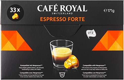 Café Royal Espresso Forte 132 cápsulas, Intensidad: 8 de 10 - Pack de 4 x 33 cápsulas