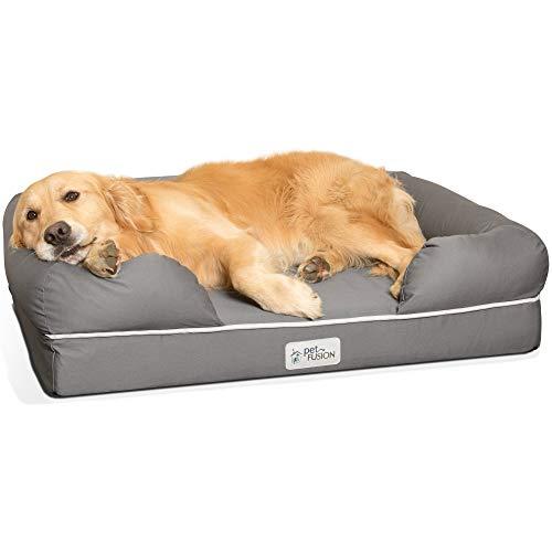 Cama de espuma viscoelástica para perros medianos y grandes, Gris (Large Bed),  91 x 71 x 23 cm