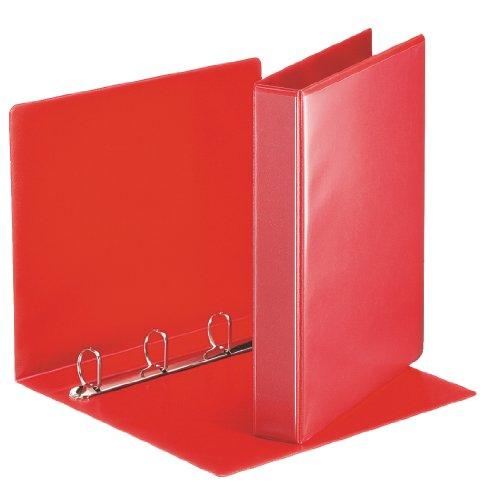 Esselte Group 49700 Essentials - Archivador para presentación (con anillas personalizable, A4, capacidad para 140 hojas, cartón recubierto de polipropileno, anillas 30 mm), color rojo