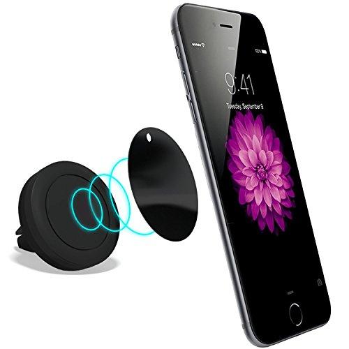 Soporte Magnético de Movíl para Rejillas del Aire de Coche, Act Grip Magic Car Mount Universal para iPhone 6 Plus/6s/6/5 Android Smartphone GPS Navegador Negro