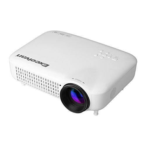 Excelvan LED 5018 Proyector LED HD (3000 Lúmenes, 1280x800, 1080P, 16.7 Millones de Colores, 16:9, HDMI VGA USB ATV, para Casa Cine Teatro Laptop TV Box Xbox), Blanco