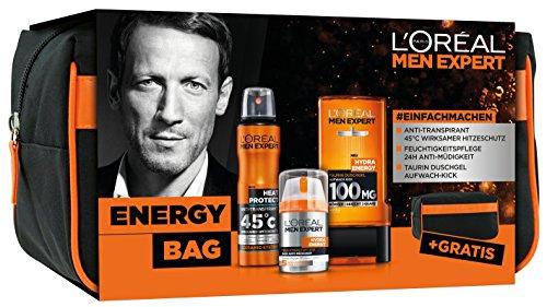 L 'Oreal Men expert Energy Bag Cuidado Set, desodorante, crema facial, gel de ducha