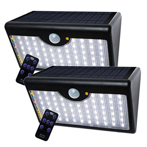 Foco Solar exterior LED Impermeable sensor de movimiento MKT 5 modos 1300 lúmenes Grados de Angulo Amplio (60 LED, Paquete 2)