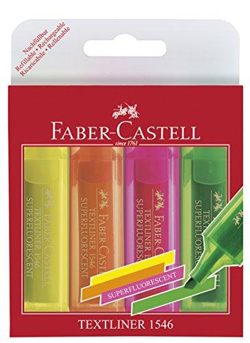 Faber-Castell 154604 - Estuche con 4 marcadores fluorescentes, varios colores