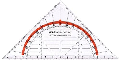 Faber-Castell 177199 - Escuadra de ángulos, transparente