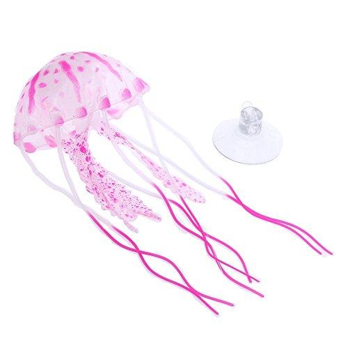 FACILLA®Decoración Acuario Pecera Estanque Medusa Rosa Plástico Suave