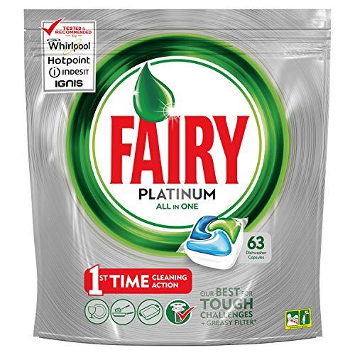 Fairy Platinum Cápsulas de Lavavajillas - 3 packs x 63 unidades