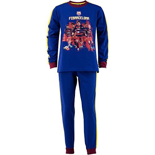 FC Barcelone - Conjunto de pijama oficial de camiseta y pantalones del FC Barcelona (talla para niño), Niño, azul, 8A