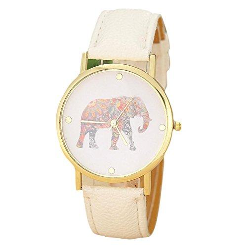 Reloj de los Mujer, FEITONG Patrón de la Moda de Las Mujeres de Piel de Elefante Impresión Teje marcación de Reloj de Cuarzo