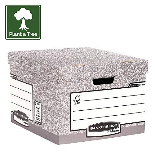 Fellowes Bankers Box System - Caja contenedora de archivos tamaño folio, 10 unidades, color gris