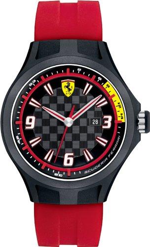 Ferrari 830002 - Reloj analógico de Cuarzo para Hombre, Correa de Silicona Color Rojo