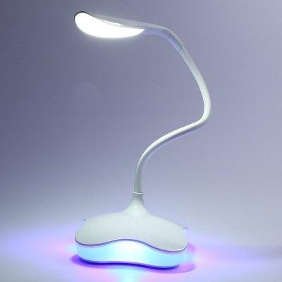 Finether-Lámpara de Escritorio Luz LED de Mesilla Lámpara de la Mesita de Noche Flexo de Pinza sin Cable Flexible Regulable, Táctil Plegable (5W, 3 Niveles de Brillos, Bajo Consumo de Energía) 