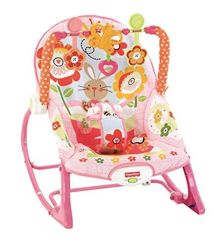 Fisher-Price Hamaca crece conmigo conejitos divertidos rosa para bebé (Mattel Y8184)