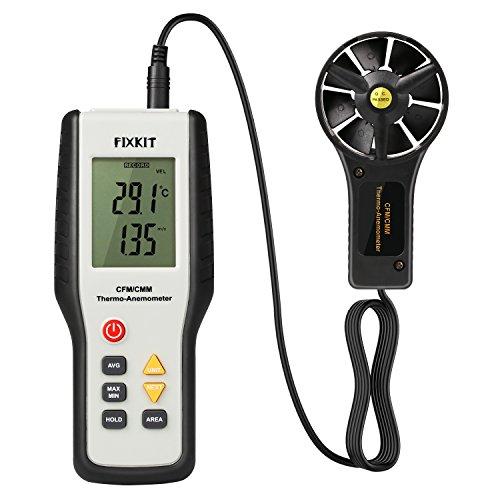 Anemómetro digital para medición de la velocidad del viento y temperatura