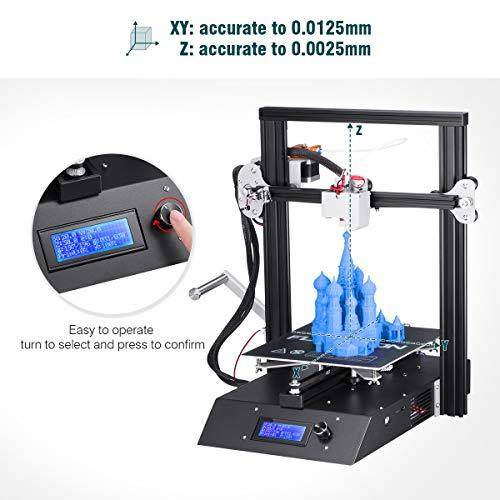 FLOUREON J1 Impresora 3D DIY de Aluminio con Estructura de Metal Completa Alta Precisión Pantalla LCD con Retroiluminación