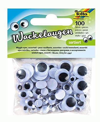 Folia 7509 - Set de Ojos de plástico con pupilas móviles (100 Unidades, 6 tamaños Surtidos) [Importado de Alemania]
