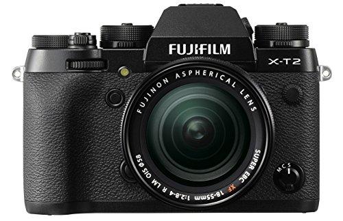 Fujifilm X-T2 - Cámara sin espejo de 24,3 MP (pantalla LCD de 3", APS-C"X-Trans CMOS III", 100-51200, WiFi, video 4K)[Nuevo Firmware 4.0], negro - kit con cuerpo y objetivo XF18-55mm F2.8-4 R LM OIS