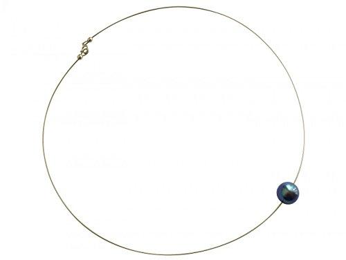 Gemshine - Collar - Perla - Tahití - Gris - Plata de Ley - 45 cm