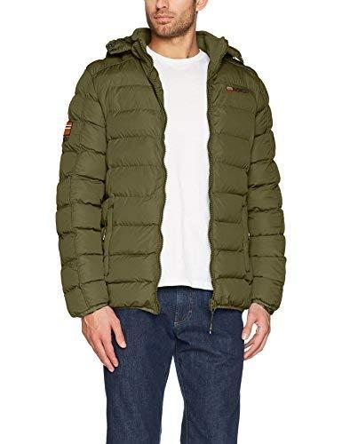 Geographical Norway Bellissimo, Chaqueta Bomber para Hombre, Verde (Kaki Militaire), Large (Tamaño del fabricante:L)