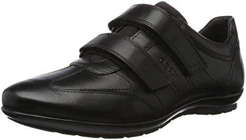 Geox UOMO Symbol D, Zapatos con Velcro para Hombre, Negro, 45 EU