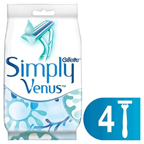 Gillette Simply Venus 2 - Maquinillas de afeitar desechables para mujer - 4 unidades