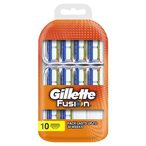 Gillette fusion - Cuchillas de recambio para maquinilla de afeitar (10 unidades)