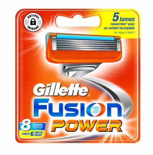 Gillette fusion power - Recambios para cuchillas de afeitar (testados dermatológicamente, 8 unidades)
