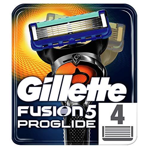 Gillette Fusion5 ProGlide Maquinilla de afeitar con 4 recambios, tecnología FlexBall que se adapta a los contornos